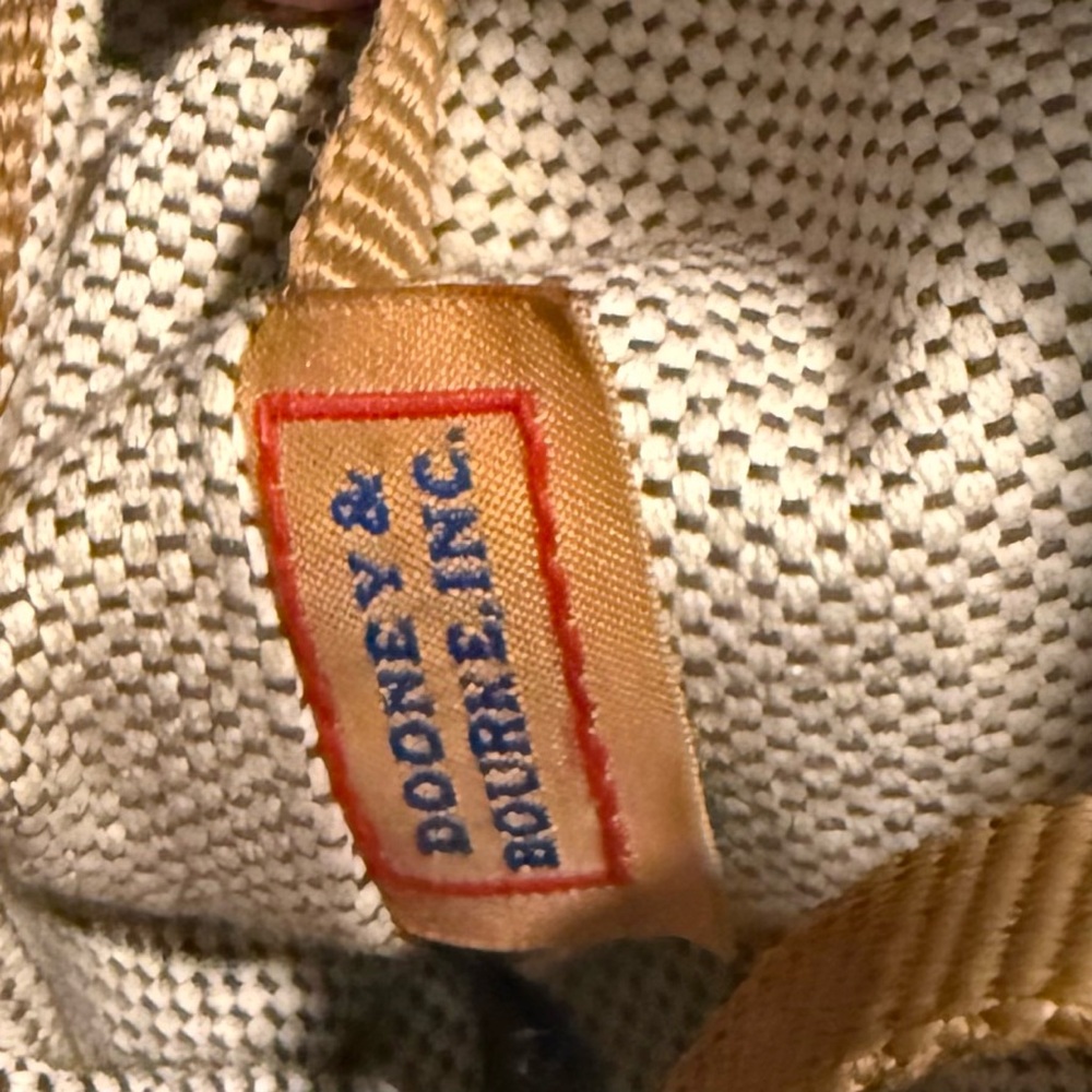 Dooney & Bourke Pebble Grain Satchel Bag in Smooth Brown Leather, Gold Accents - Picture 9 of 13